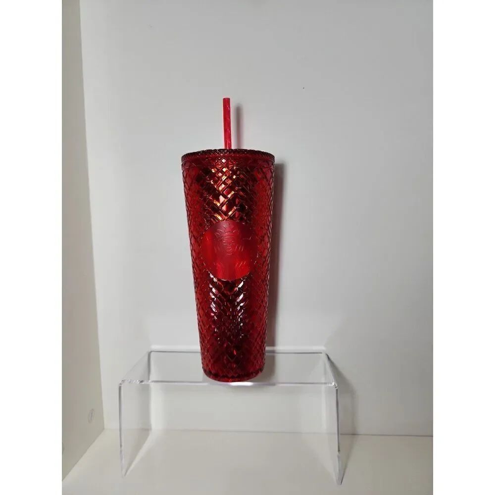 Starbucks Red Venti 2021 Jeweled Bling Tumbler Cold Cup 24oz Holiday